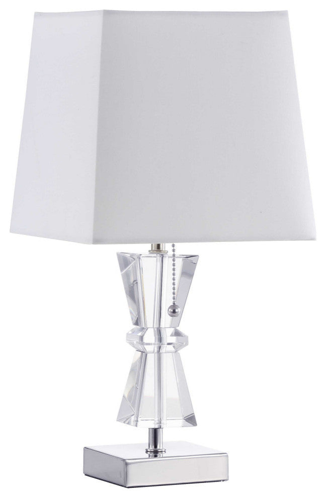 1-Light Incandescent Crystal Lamp, Polished Chrome