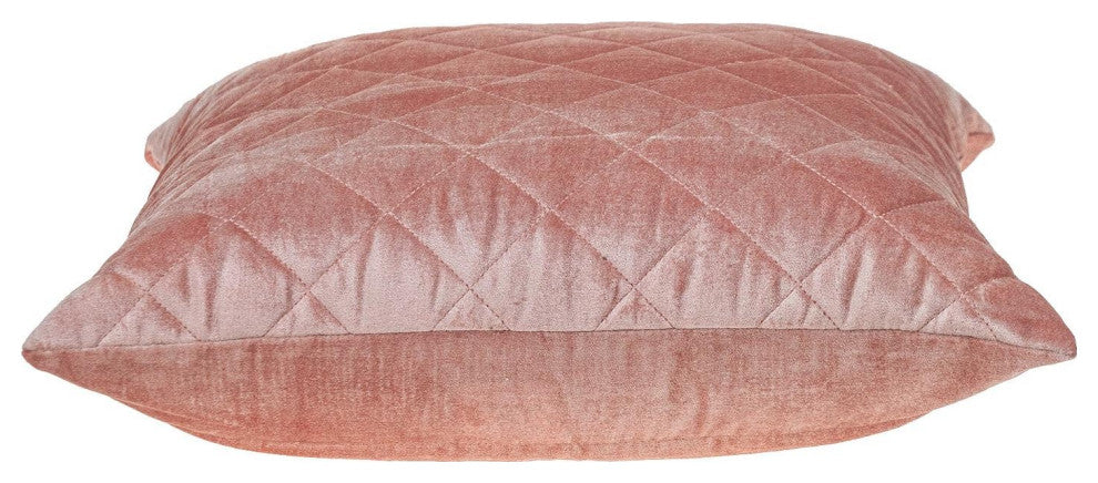 Tufted Diamond Pink Transitional Square Pillow