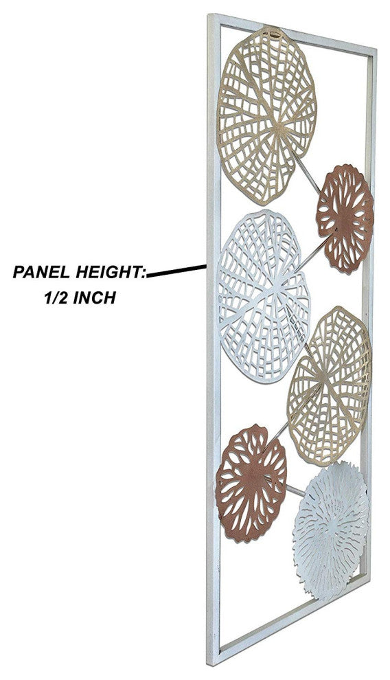 DecorShore Contemporary Metal Wall Art Multicolor Leaves Wall Art