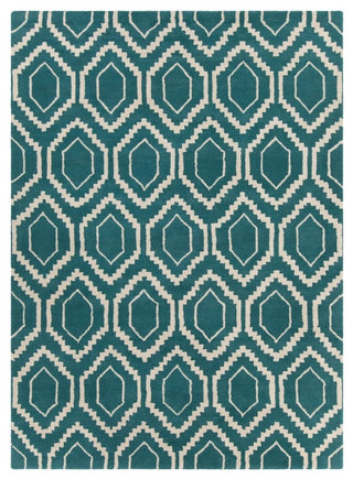 Davin Contemporary Area Rug, Blue and Cream, 7'x10'