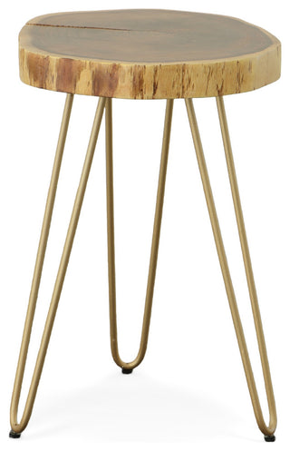 Seti Live Edge Accent Table Top, Gold