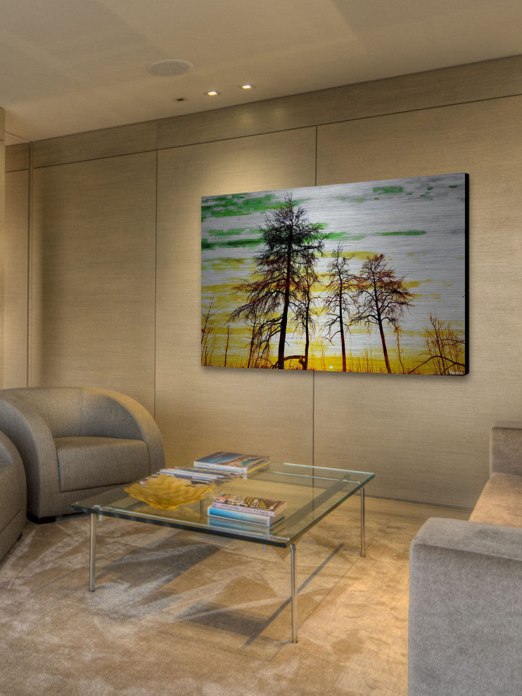 "Green and Gold Sky" Print on Brushed Aluminum, 45"x30"