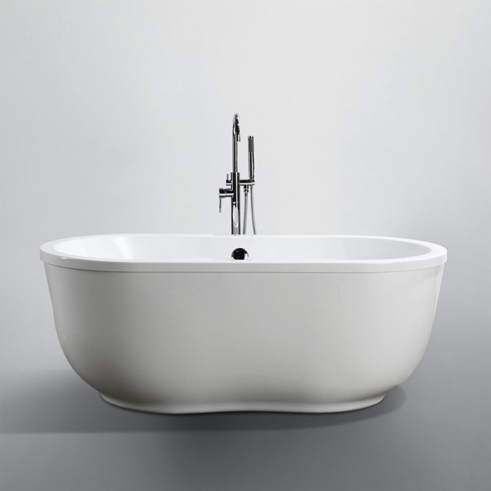 Brescia 65" Freestanding Bathtub, Glossy White