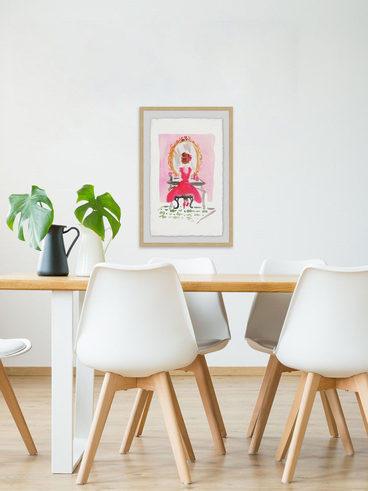 "Pink Wall Vanity" Framed Painting Print, 24"x36"