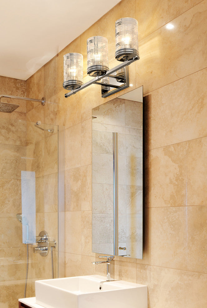 Zlite 344-3V-PN 3-Light Vanity, Clear