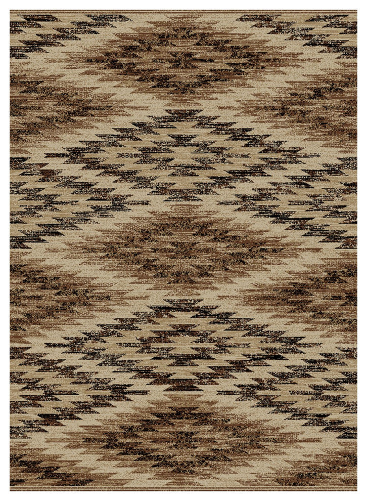 Lodge King Las Cruces Southwestern Area Rug, Brown, 7'10"x9'10"