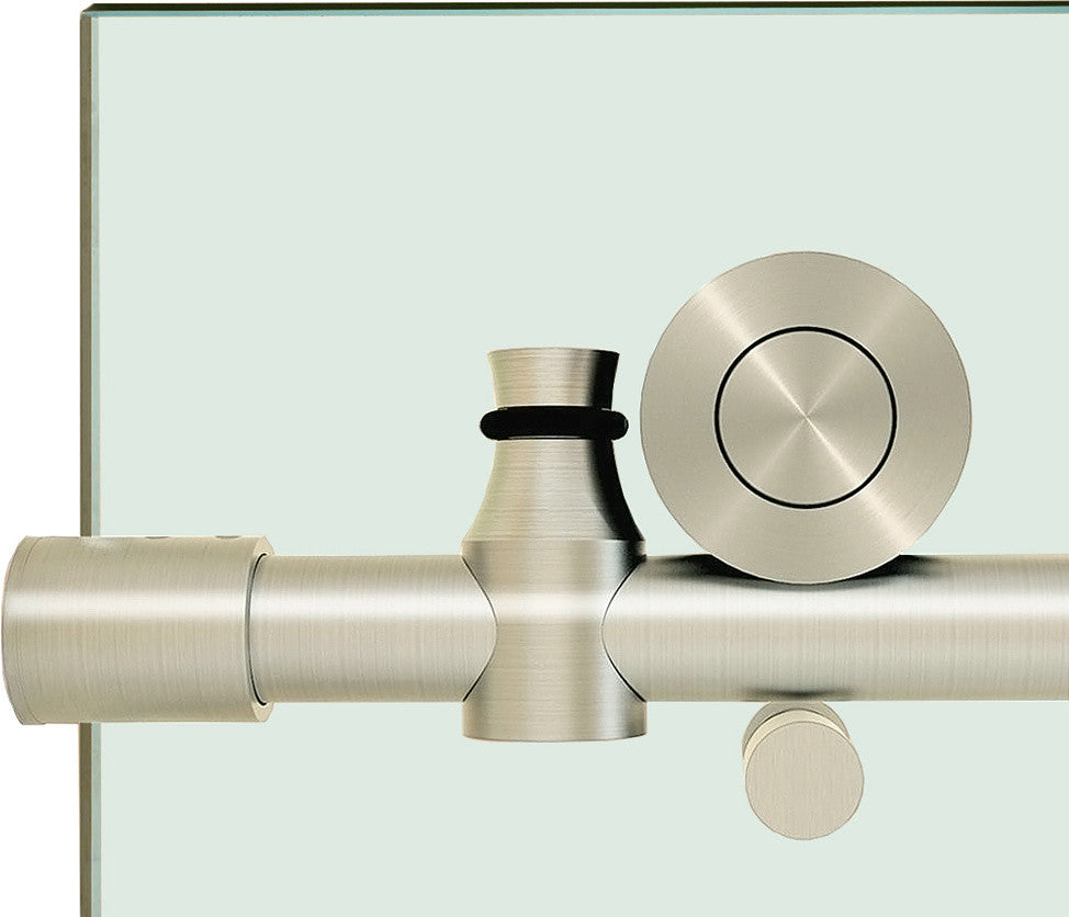 Woodbridge Frameless Brushed Stainless Steel Sliding Tub Door, 56"- 60"x62"