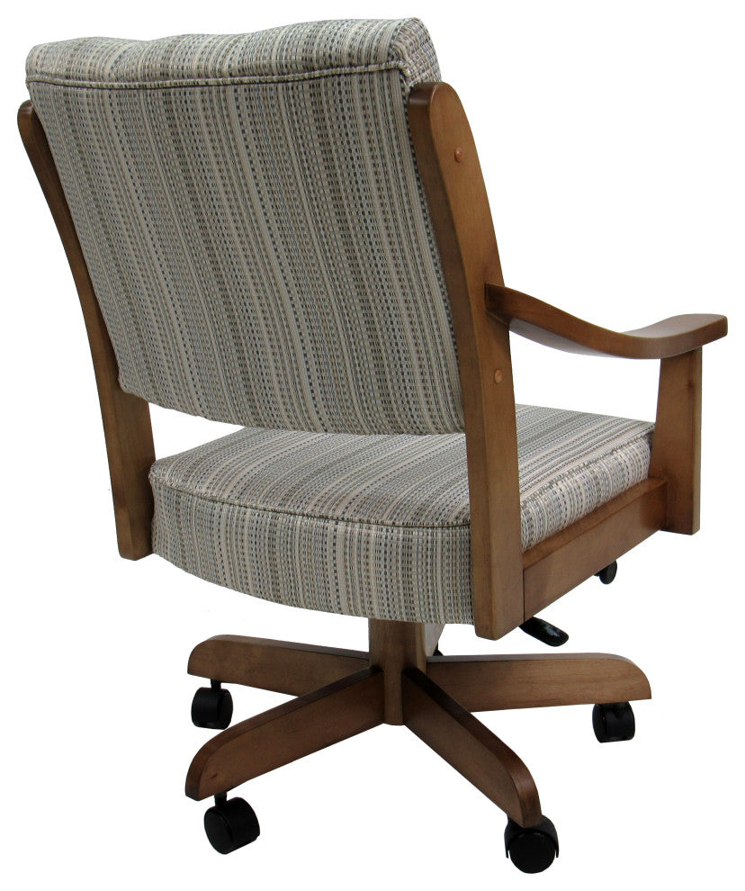 Swivel Wood Dining Caster Chair with Wheels - Casa, Natural Fun and Light Oak