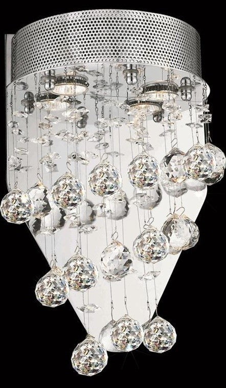 Elegant Galaxy Wall Sconce, Chrome Finish With Royal Cut Crystal
