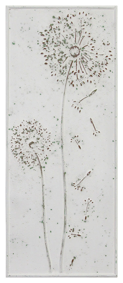 HomeRoots Floral Dandelion Metal Panel Wall Decor