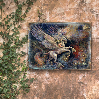 Unicorn Pegasus Wall and Table Top Wooden Decor, 12x9