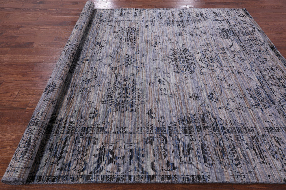 8' 0" X 10' 3" Hand-Knotted Modern Wool Rug Q8586