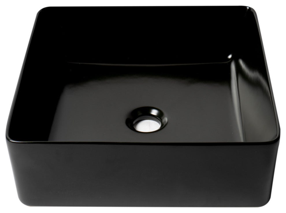 Alfi Brand Abc903-Bm Black Matte 16" Modern Square Above Mount Ceramic Sink
