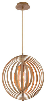 Eurofase Abruzzo 1-Light Medium Pendant, Natural Wood/Natural Wood