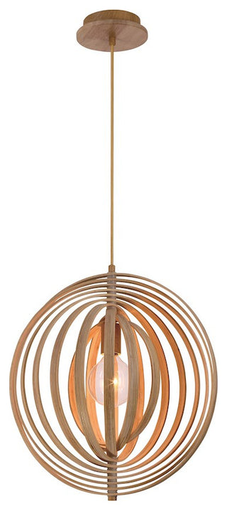 Eurofase Abruzzo 1-Light Medium Pendant, Natural Wood/Natural Wood