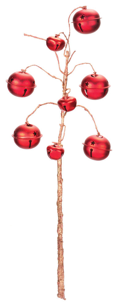 Red Sleigh Bell Spray, Set of 6