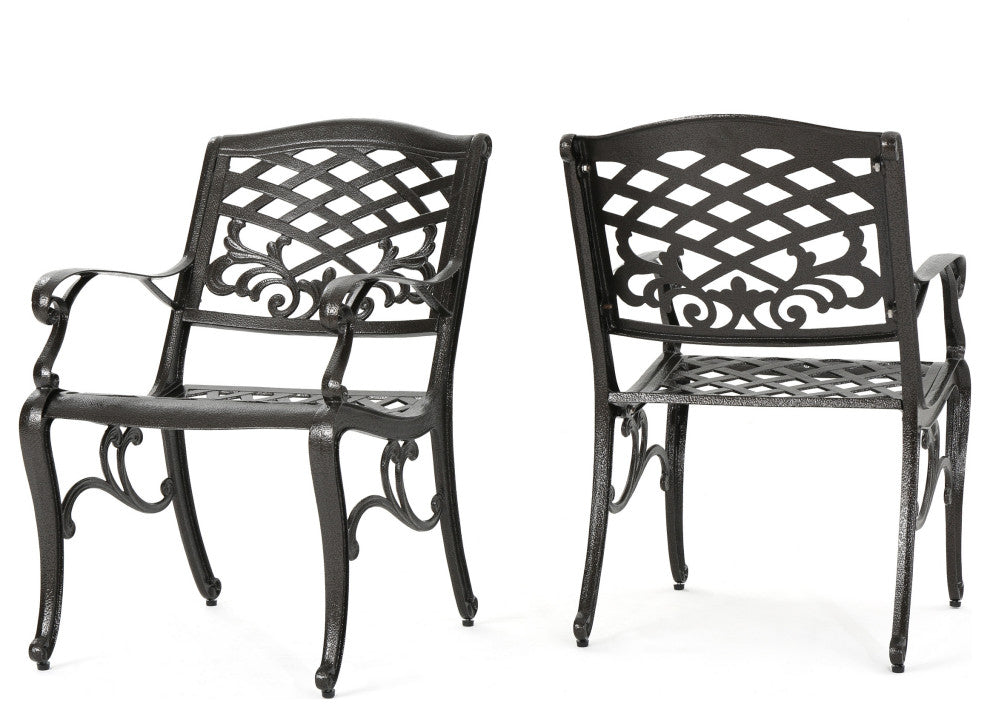 Covington Outdoor Cast Aluminum Dining Chairs, Set of 2