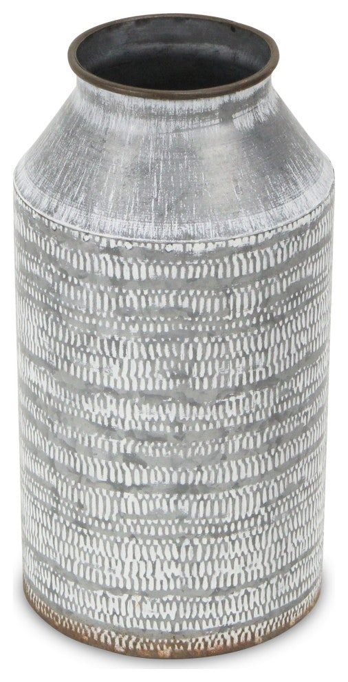 White Washed Galvanized Metal Jug
