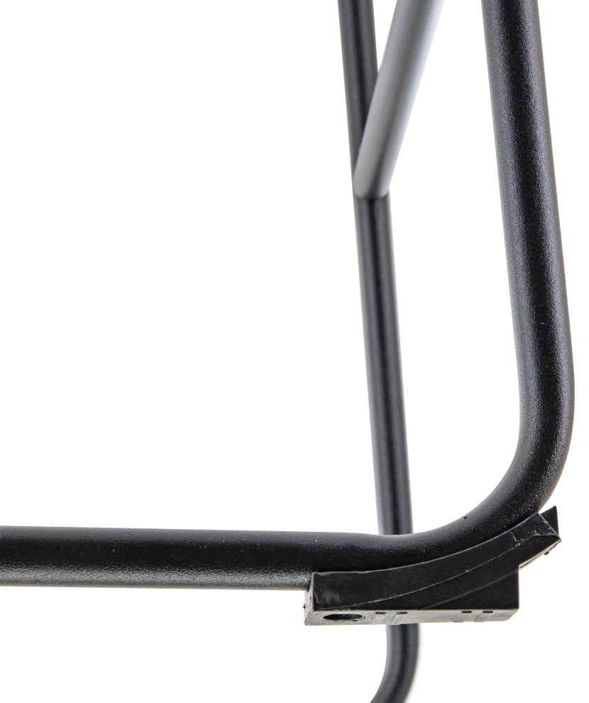 LeisureMod Brooklyn Modern Leather Bar Stool With Footrest, Light Brown