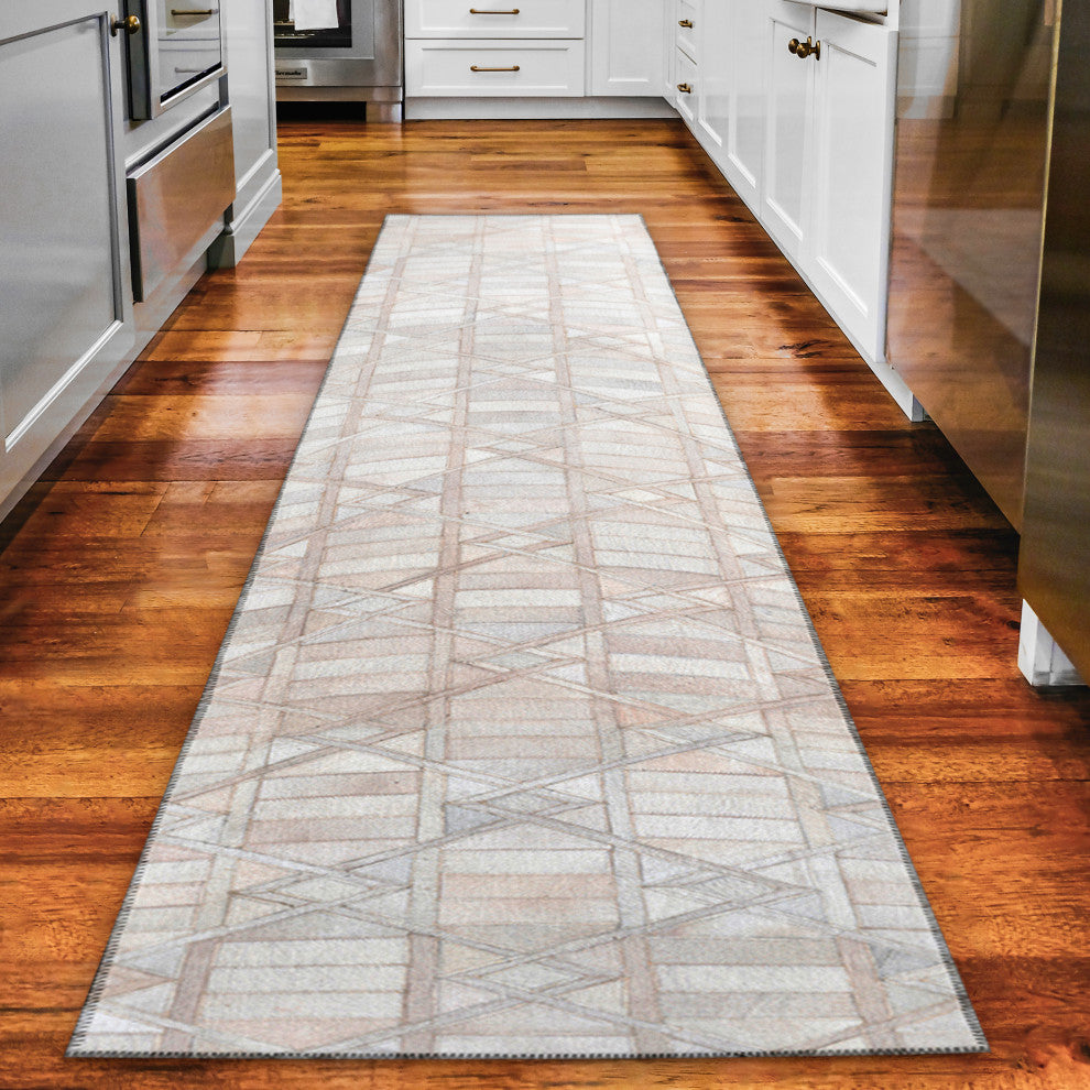 Indoor/Outdoor Stetson SS4 Linen Machine Washable 2'3" x 12' Runner Rug