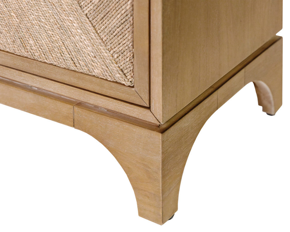 Coastal Style 80" TV Console Entertainment Stand Wood, Brown