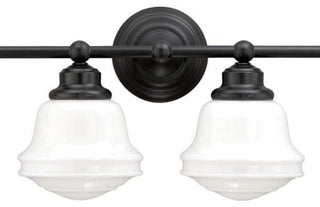 Huntley 4L Vanity Milk Glass Oil Rubbed Bronze
