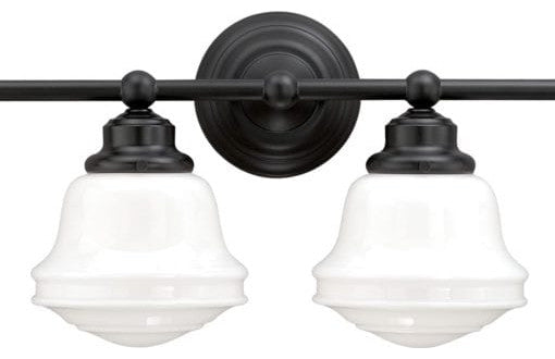 Huntley 4L Vanity Milk Glass Oil Rubbed Bronze