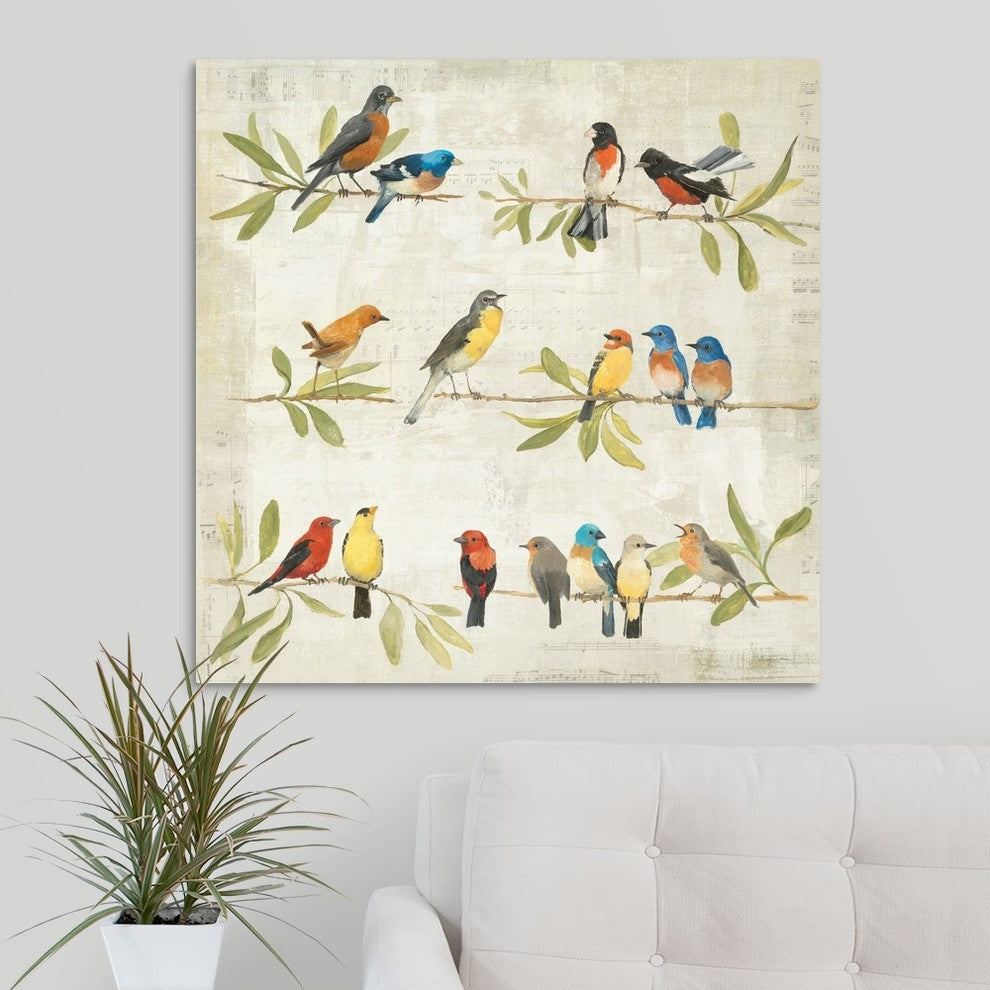 Adoration of the Magpie Music Wrapped Canvas Art Print, 30"x30"x1.5"