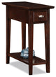 Leick Furniture Wood Chairside-Recliner End Table in a Chocolate Oak Finish