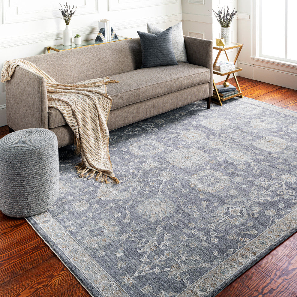 Avant Garde AVT-2306 Traditional Dark Gray 6'7" Round Area Rug