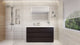 Alston 60" Free Standing Modern Vanity, Dark Gray Oak, Glossy White Top