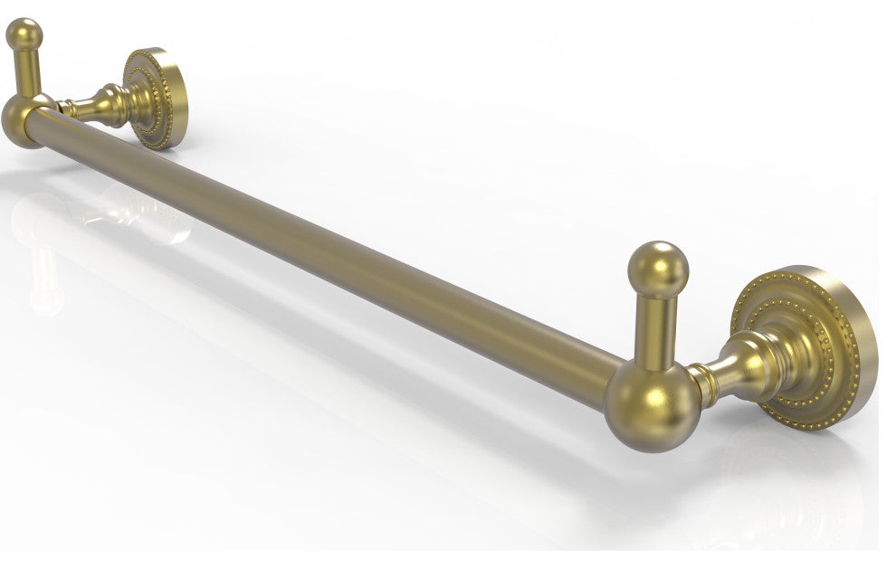 Dottingham 24" Towel Bar with Integrated Hooks, Satin Brass