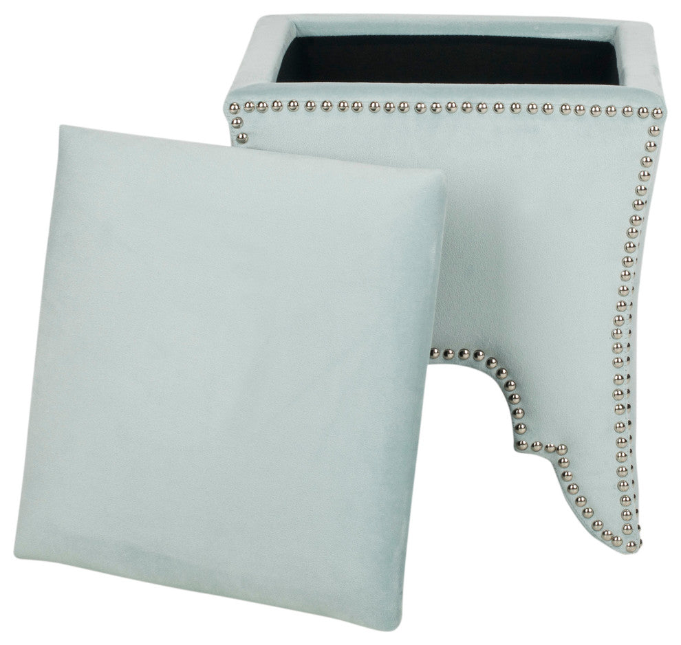 Safavieh Deidra Ottoman, Silver Sage, Silver, Fabric