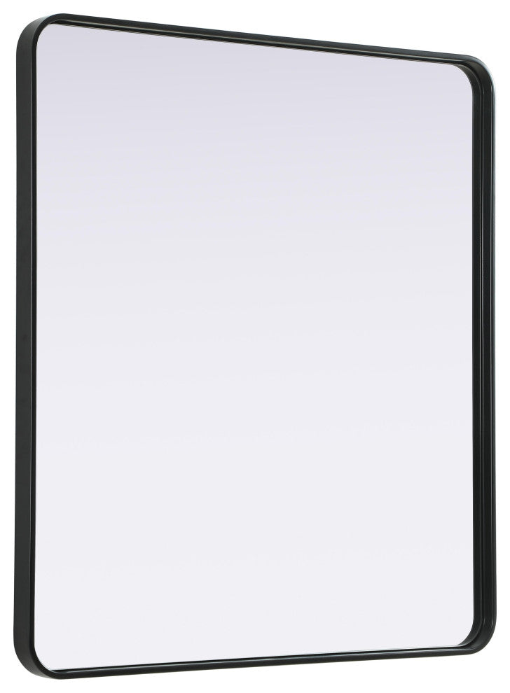 Home Living Contour Metal Rectangle Mirror 36x40, Black