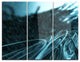 "Fractal 3-D Bottom Stripes" Metal Wall Art, 3 Panels, 36"x28"