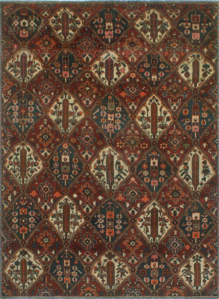 Fine Vintage Distressed Hallie Burgundy/Navy Rug, 7'1x9'7