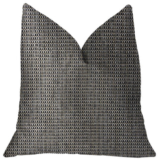 Melbourne Beige and Black Luxury Throw Pillow, 18"x18"