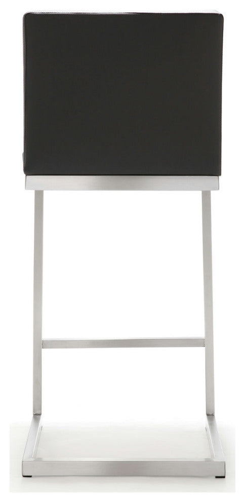 TOV Furniture Parma Grey Stainless Steel Counter Stool - Set of 2