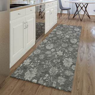 Premium Machine Washable Mayfield AMF680 Gray 2'3" x 7'6" Runner Rug