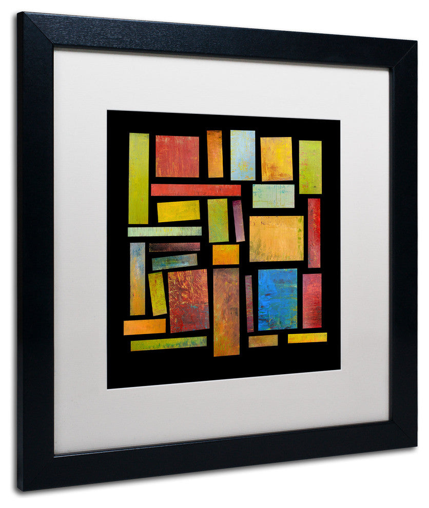 'Building Blocks Three' Matted Framed Canvas Art by Michelle Calkins