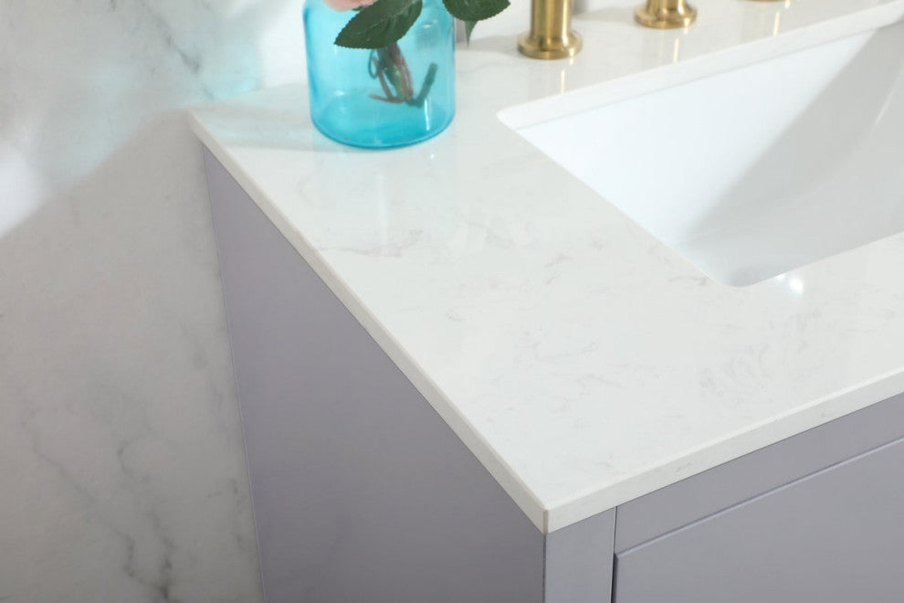 Bethany Single Bathroom Vanity, Gray, 30"