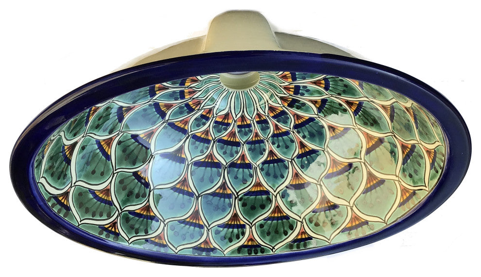 Green Peacock Ceramic Talavera Sink