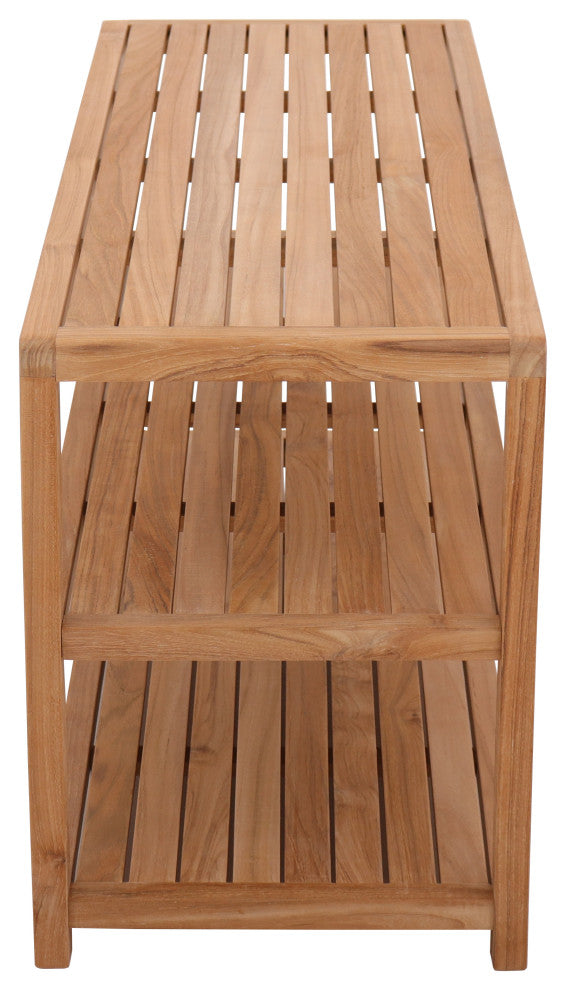 Nordic Style Teak Natural Shower and Bath Indoor/Outdoor Bench, 28" Length