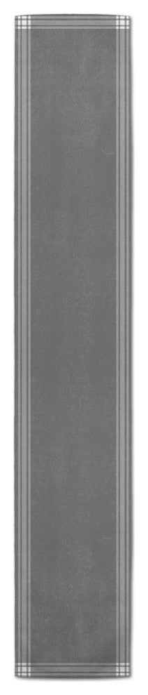 Gray and White Simple Stripes 16x90 Cotton Twill Runner
