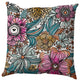 Flower Melange Decorative Throw Pillow, Orange, 18"x18"