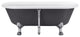 67" Acrylic Clawfoot Roll-Top Soaking Bathtub, Gray