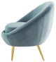 Accent Chair, Set of 2, Velvet, Metal, Blue, Modern, Living Lounge Hospitality
