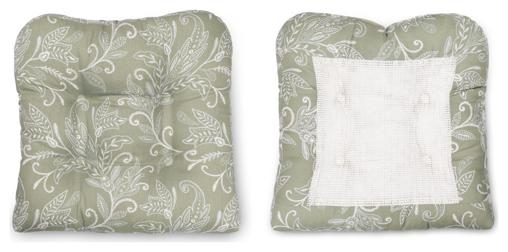 Lexington Leaf Non Skid Chair Pad, Sage, 18" X 18"