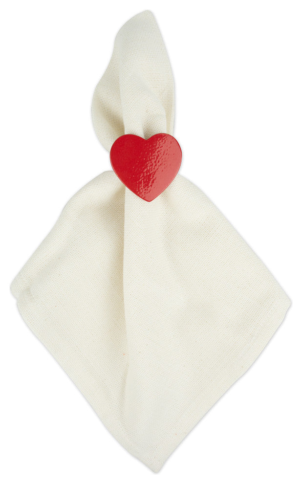DII Red Heart Napkin Ring, Set of 6