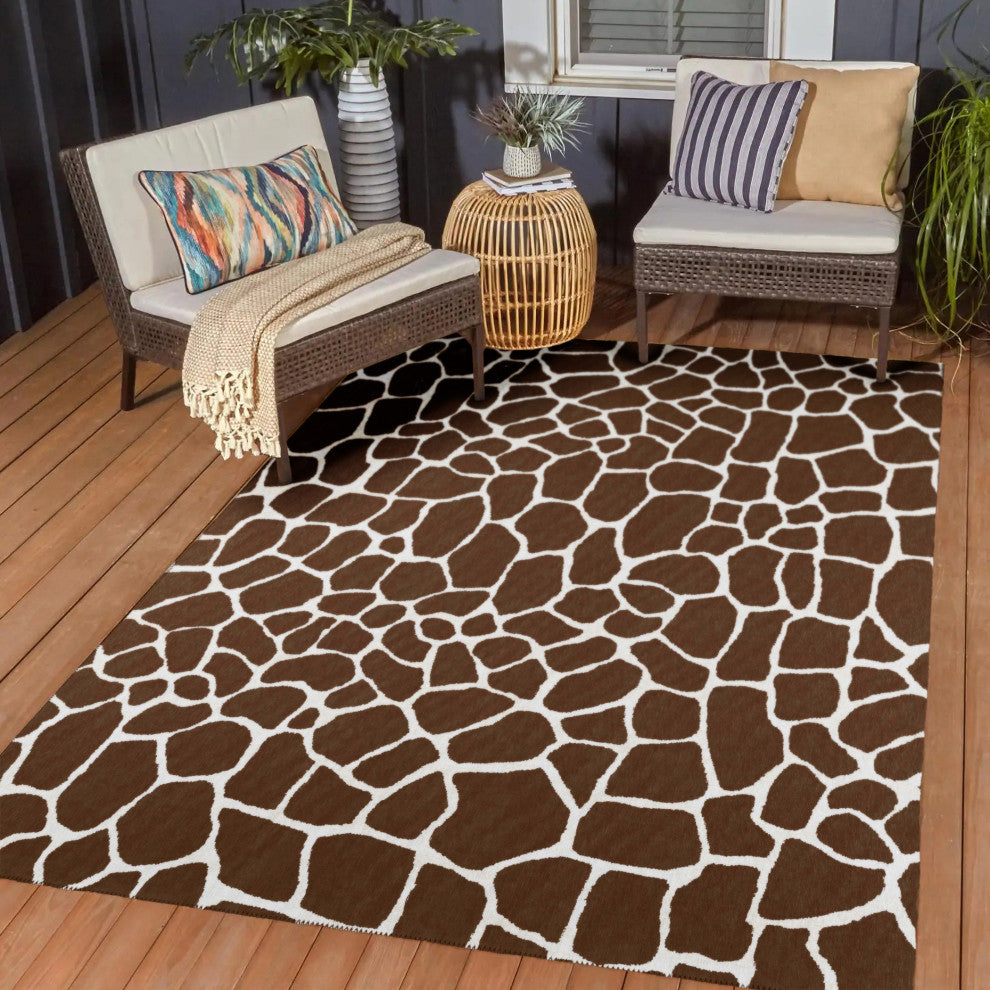 Indoor/Outdoor Mali ML4 Chocolate Machine Washable 10' x 14' Rug